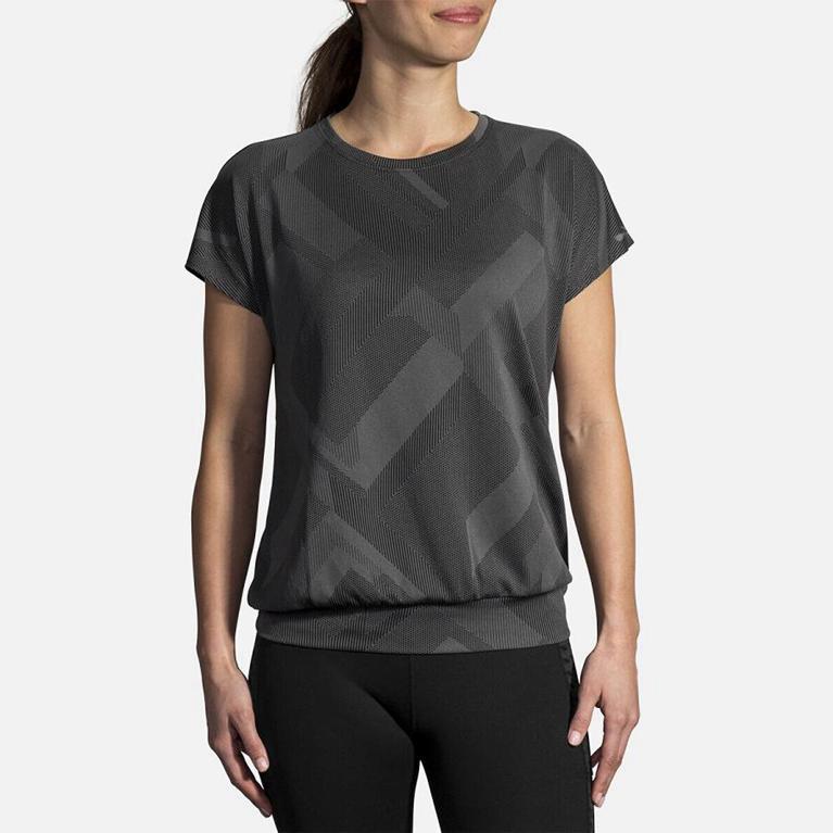 Brooks ARRAY Short Sleeve Running Shirt Womens Sale - Grey (ADR902417)
